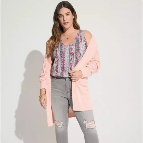 Torrid Challis Stitch Detail Tank Top - Picture 3 of 8